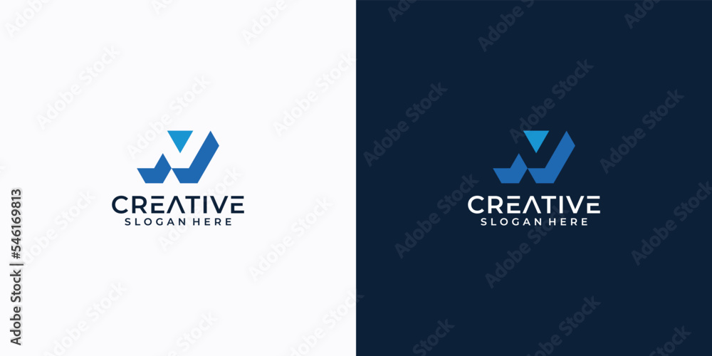 Gradient n letter logo template Gradient n letter logo template