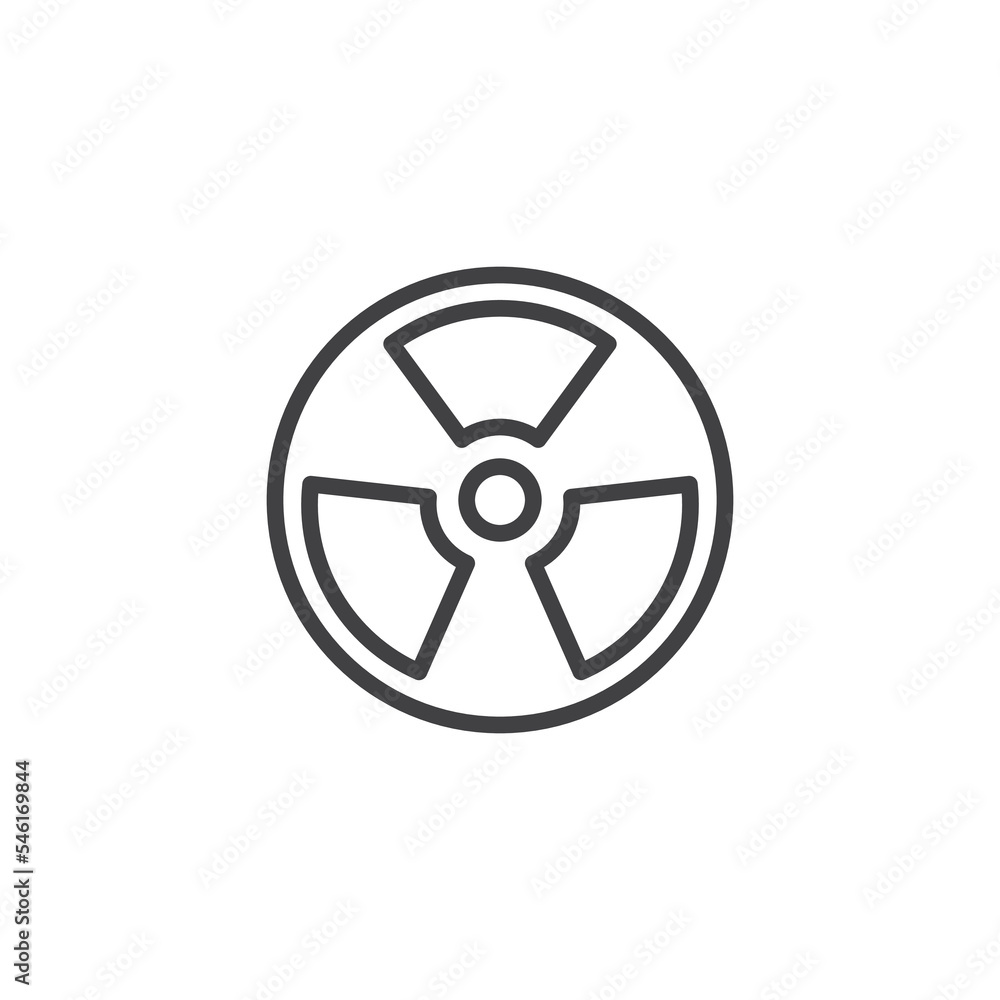 Radiation hazard sign line icon Radiation hazard sign line icon