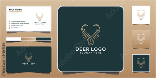 Deer logo vector icon line outline illustration