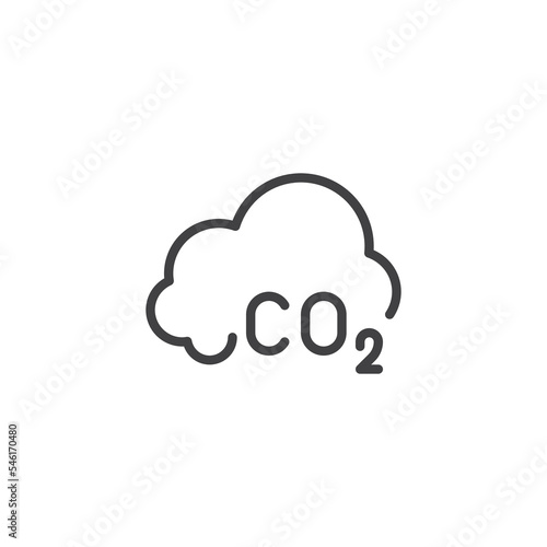 CO2 cloud line icon
