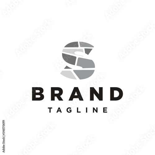 S Letter initial brick stone logo icon vector