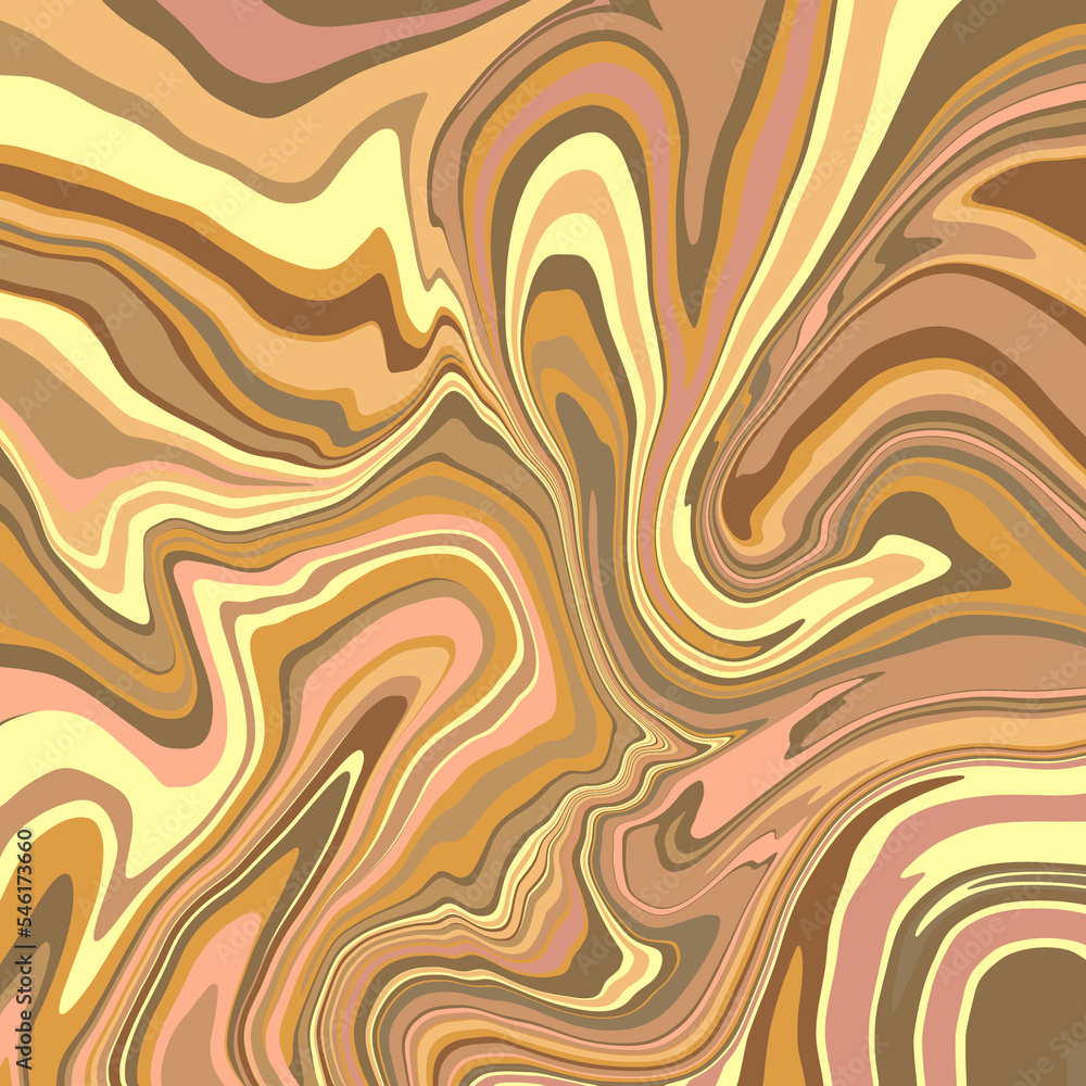 Abstract colorful swirly marble background Random wavy curved stripes in warm earthy natural colors