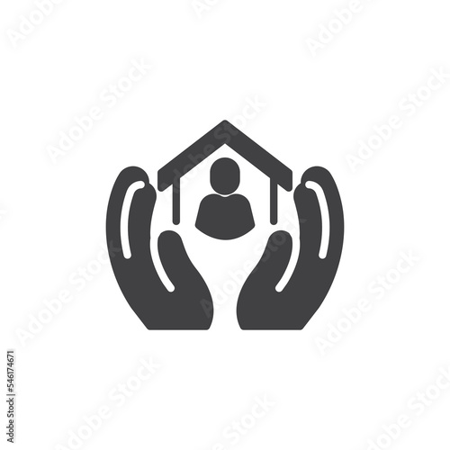 Homeless shelter charity vector icon