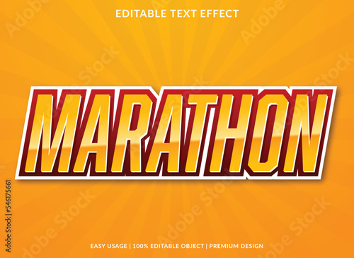 marathon text effect template with abstract background style use for business logo and brand