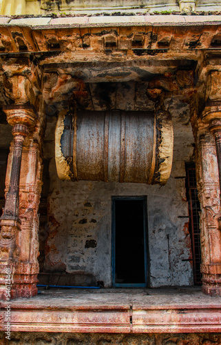Vintage Dhol at Virupaksha temple hampi karnataka india. unesco world heritage site