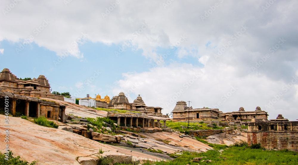 Hemkuta hills and hemkuta group of temples hampi karnataka india. unesco world heritage site