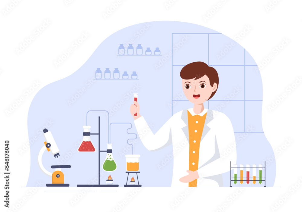 Laboratorium with Conducting Research Scientific, Experimentation and Measurement in a Lab in Flat Cartoon Hand Drawn Templates Illustration Laboratorium with Conducting Research Scientific, Experimentation and Measurement in a Lab in Flat Cartoon Hand Drawn Templates Illustration