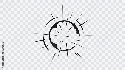 Hand drawn explosion, bomb element. Comic doodle sketch style. Flash ray blast glow. Speed lines Manga frame. Anime. Vector illustration superhero design