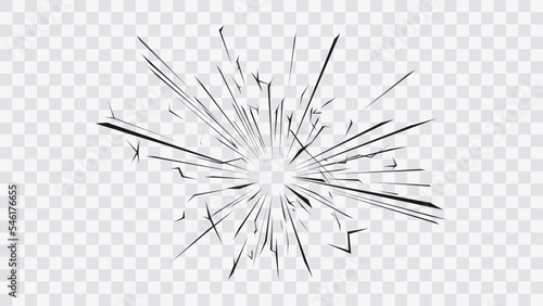 Abstract comic book flash explosion radial lines on transparent background. Vector illustration superhero design. Bright black light strip burst. Flash ray blast glow. Speed lines Manga frame. Anime