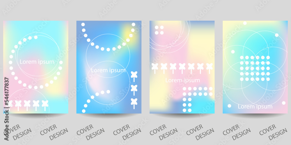Trendy template for design cover, poster, flyer. Layout set for sales, presentations. Colorful background in vibrant gradient colors with minimal geometric shapes. Vector.