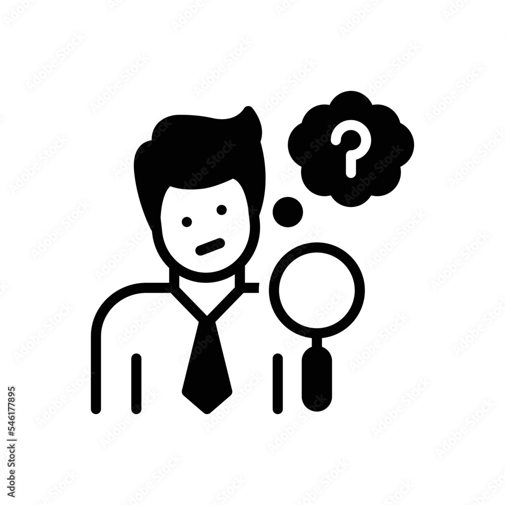 Black solid icon for curious Black solid icon for curious
