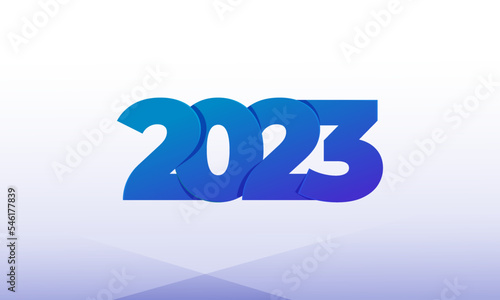 2023 new year modern colorful overlapping illustration with simple shapes for calendar or greeting card