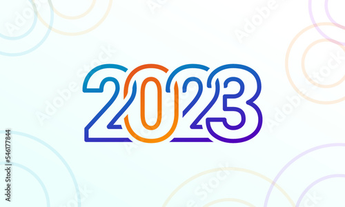 2023 new year modern colorful overlapping illustration with simple shapes for calendar or greeting card