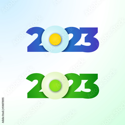 2023 new year modern colorful illustration with simple shapes for calendar or greeting card