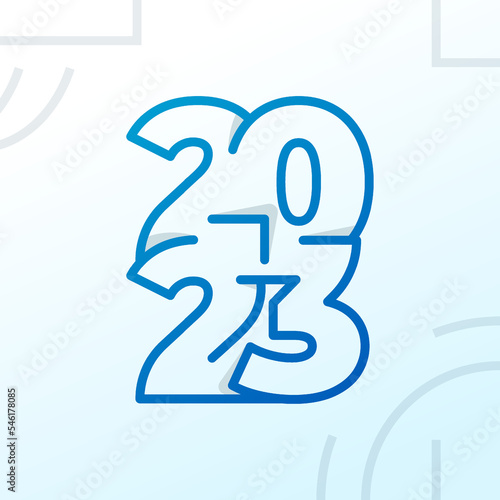 2023 new year modern colorful overlapping illustration with simple shapes for calendar or greeting card