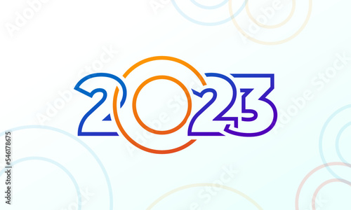 2023 new year modern colorful illustration with simple shapes for calendar or greeting card