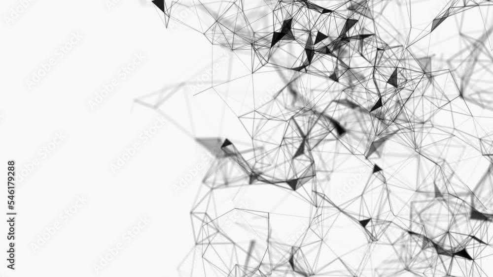 Abstract black line triangles and dot on a white background 4K video Abstract black line triangles and dot on a white background 4K video