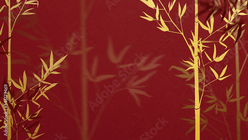 Japanese style background material depicting  bamboos