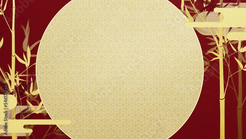 Japanese style background material depicting  bamboos