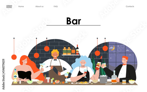 Landing page vector design for bar or pub