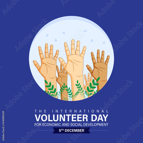 Vector illustration of The International Volunteer Day for Economic and Social Development