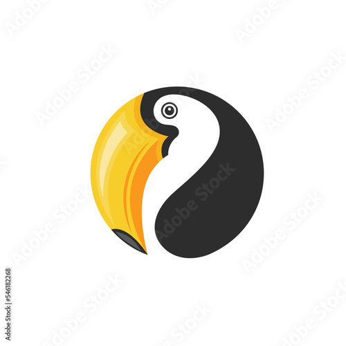 toucan bird icon vector illustration concept design template