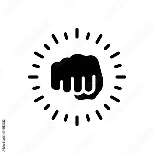 Black solid icon for punch