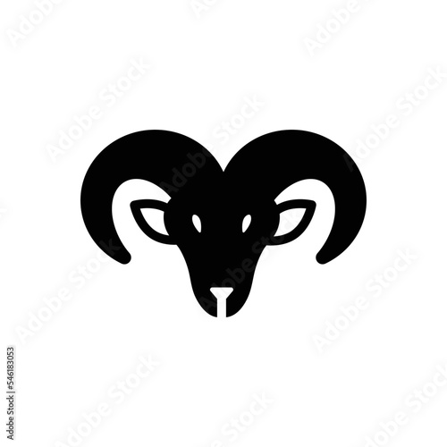 Black solid icon for ram head