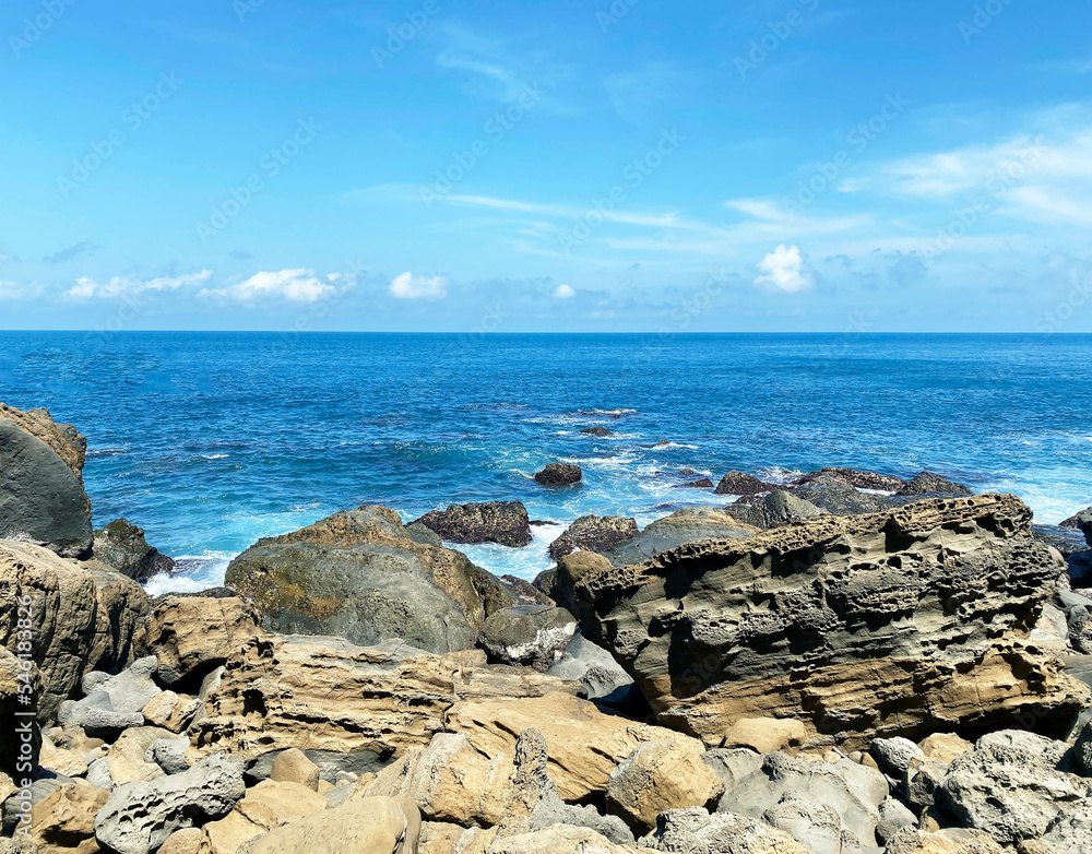 Beautiful rocky shore in the northeast corner of Taiwan