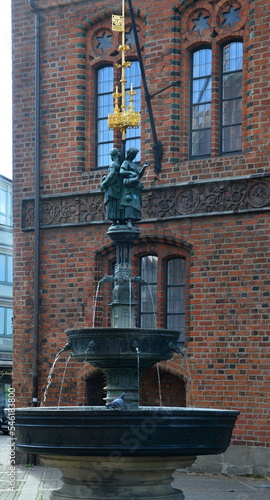 Fountain at the Historical Old Town Hall in Hannover, the Capital City of Lower Saxony