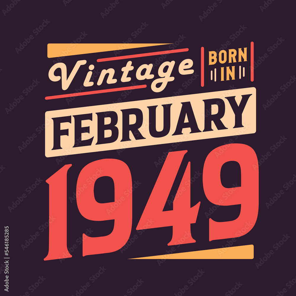 Vintage born in February 1949. Born in February 1949 Retro Vintage Birthday