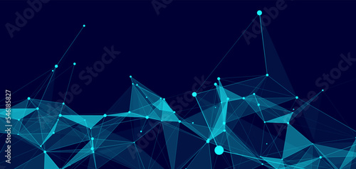 Network connection structure. Concept of hi tech and future. Communication and web concept. Big data visualization. Vector illustration.