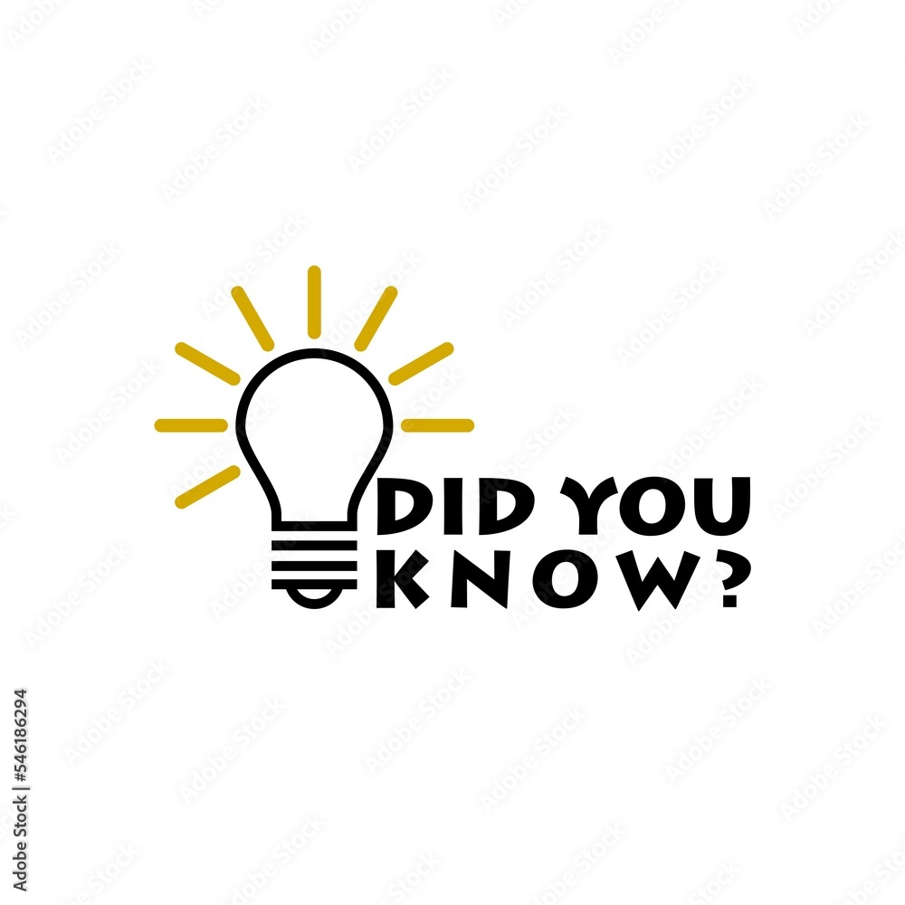 Did You Know label design with light bulb logo isolated on white background Did You Know label design with light bulb logo isolated on white background
