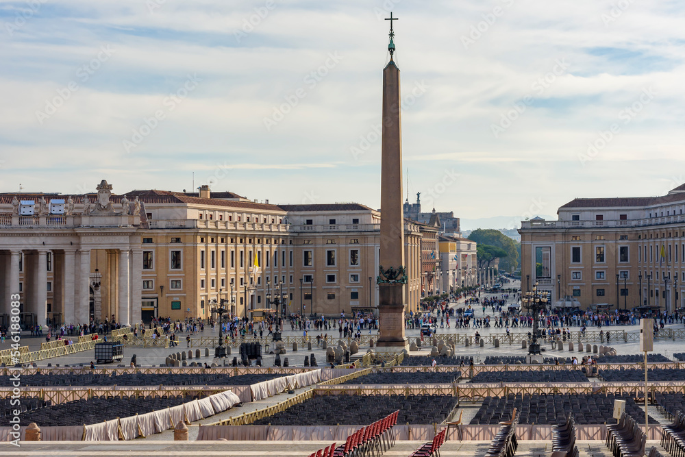 St. Peter's square with obelisk in Vatican