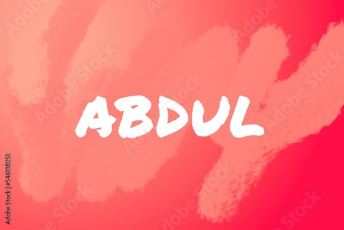 Abdul: Illustration mit dem Vornamen Abdul photo