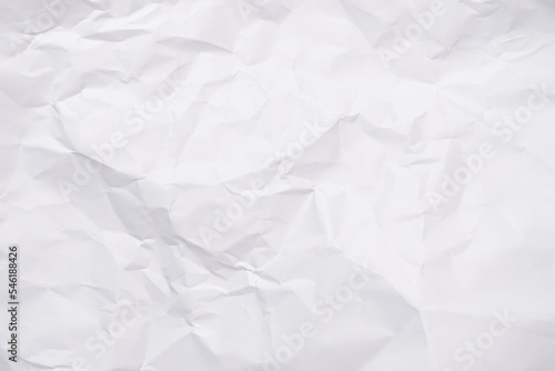 White crumpled paper texture background  clean white wrinkled paper  top view.