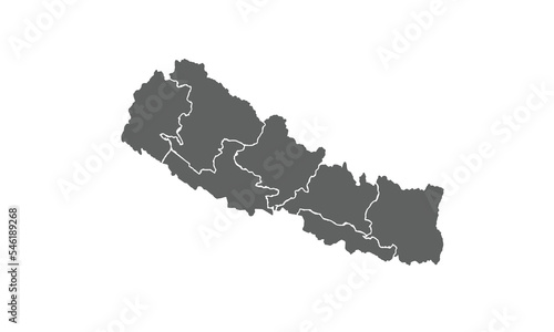 Nepal isolated on white background.