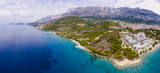 Beautiful panorama of Plaža za pse Ramova or Krvavica beach with turquoise water Croatia in summer