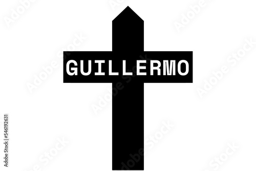 Guillermo: Illustration eines schwarzen Kreuzes mit dem Vornamen Guillermo photo