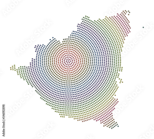 Nicaragua dotted map. Digital style shape of Nicaragua. Tech icon of the country with gradiented dots. Classy vector illustration.