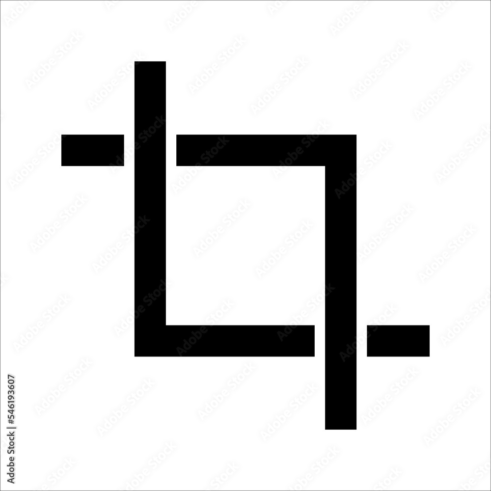 Crop icon. Simple flat crop sign. Vector illustration on white background. Crop icon. Simple flat crop sign. Vector illustration on white background.