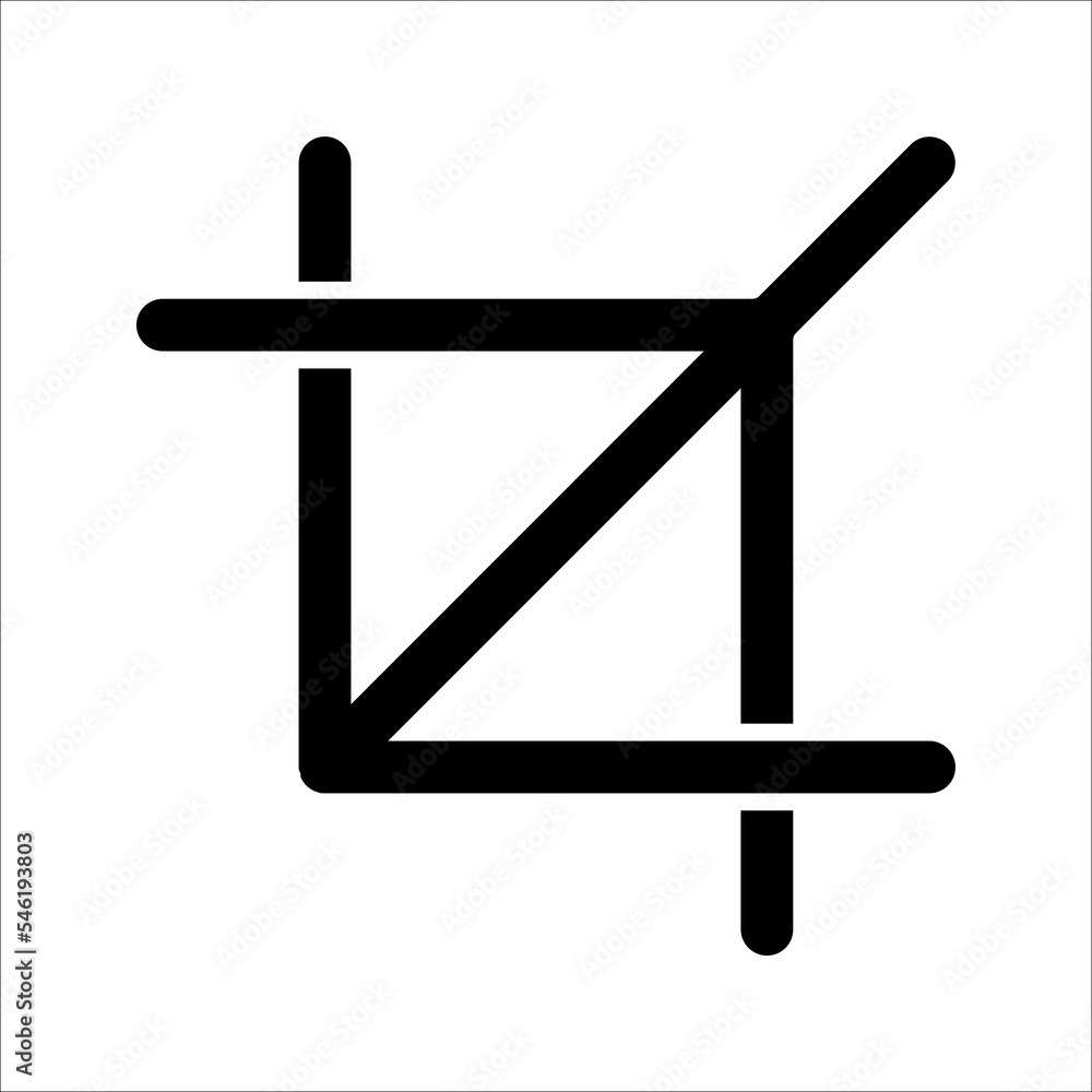 Crop icon. Simple flat crop sign. Vector illustration on white background. Crop icon. Simple flat crop sign. Vector illustration on white background.