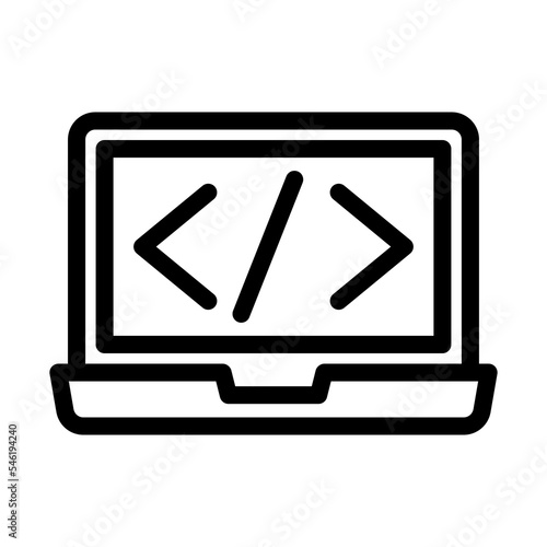 coding line icon illustration vector graphic