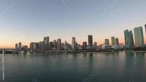 Wallpaper Mural Miami city skyline, modern architecture of urban cityscape view before sunrise | financial district, business street skyline of a beautiful city Torontodigital.ca