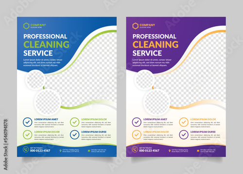 Cleaning Service Flyer Poster Leaflet Brochure Template Design