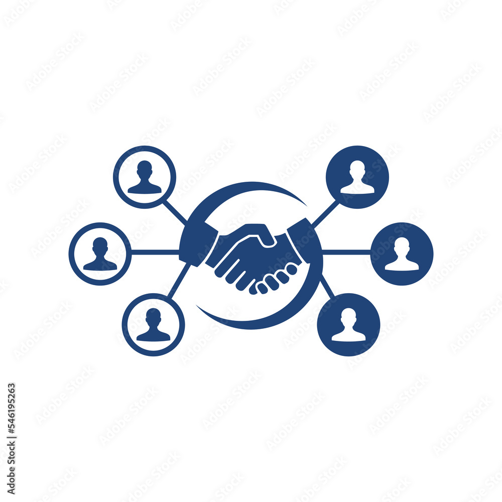 Partnership handshake icon. Best deal concept logo isolated on white background