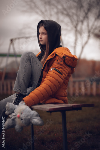 woman sitting on a bench