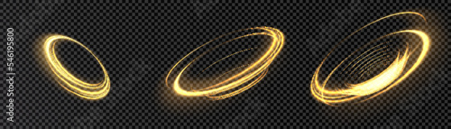 Bright round yellow lines. Swirl effect. Circular movement of light energy. For design and advertising marketing. Vector	
