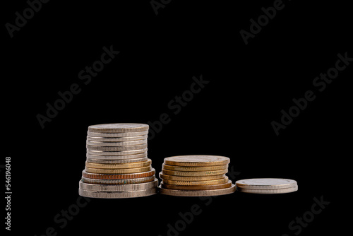 Wallpaper Mural Coins isolated on black background. Close-up Torontodigital.ca