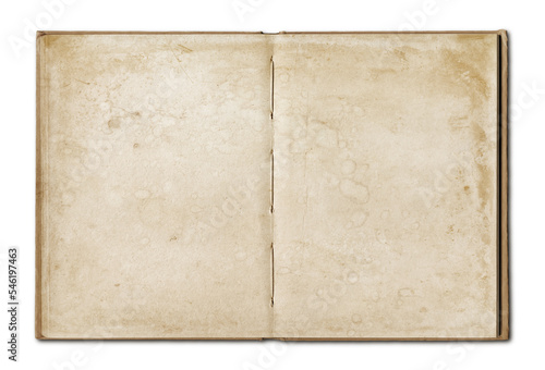 Vintage blank open notebook